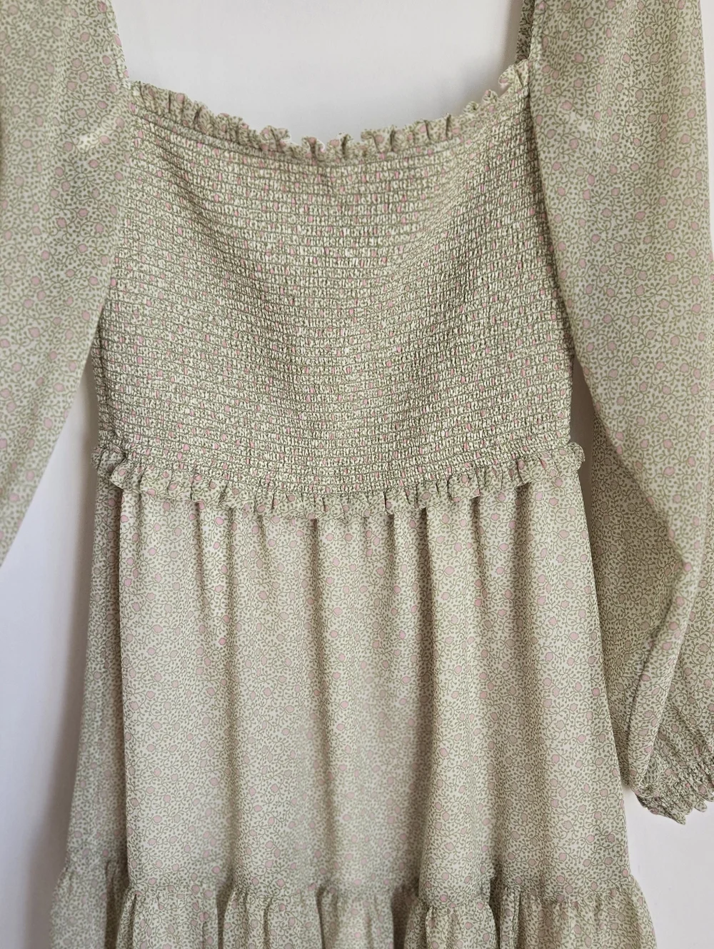 Aritzia Wilfred Tempest Dress Small Birch/Marsh Green - Picture 6 of 10